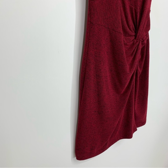 Abercrombie & Fitch Marled Maroon Soft & Stretchy Cinched Sleeveless Dress Nwt - Picture 4 of 14